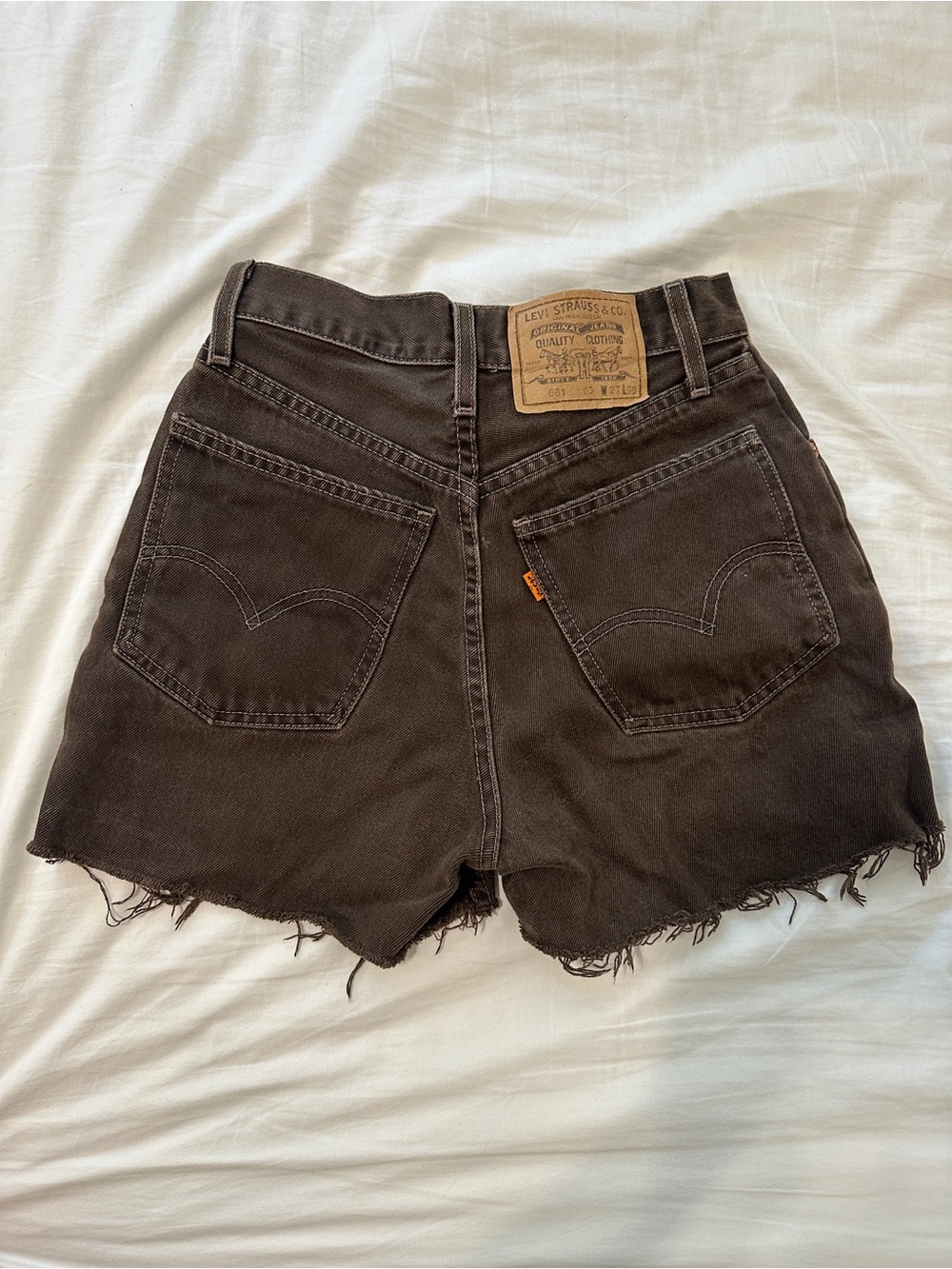 Vintage Levi’s Chocolate Brown Cutoff Jean Shorts - Picture 2 of 5